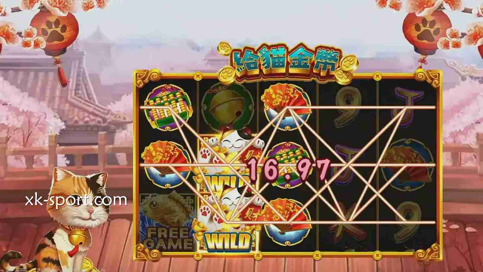 《给猫金币》老虎机让招财猫转出好运，进入MK电子好运不停